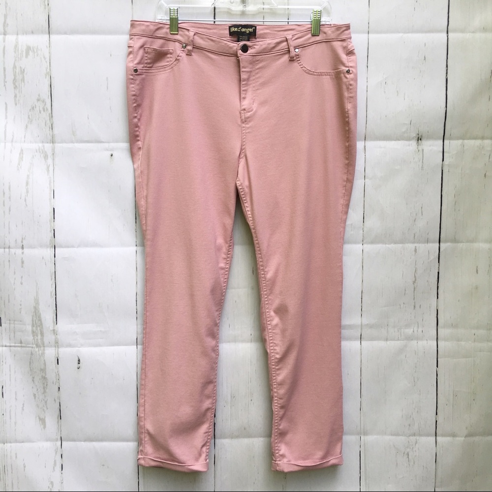 Like An Angel Pink Jeggings High Rise Ankle Cuffed